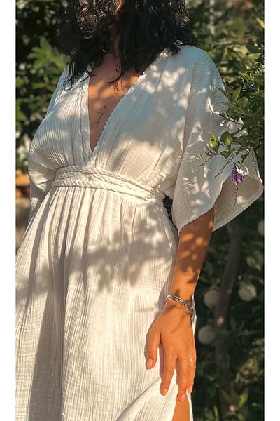 Tfifty Φόρεμα Helen Handmade Knitted Drawstring με λαιμόκοψη V