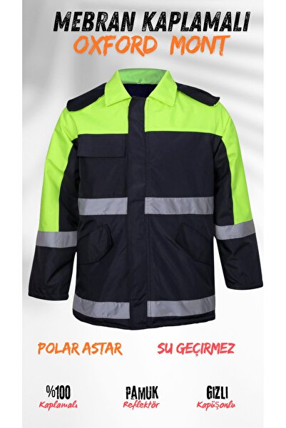 Seda Tekstil Oxford Mebran Kaplamalı Iş Mont Kaban Reflektörlü Su Geçirmez Ka...