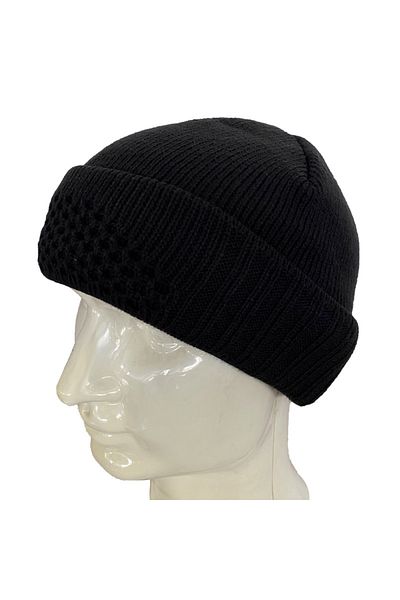 SAVEX Μαύρο αμερικάνικο πλεκτό Beanie και μάσκα χιονιού