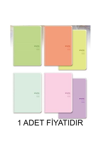 KESKİN COLOR Sharp 17x24 Pastel Note Spiral Pp Cover Notebook 80 YpCheckered