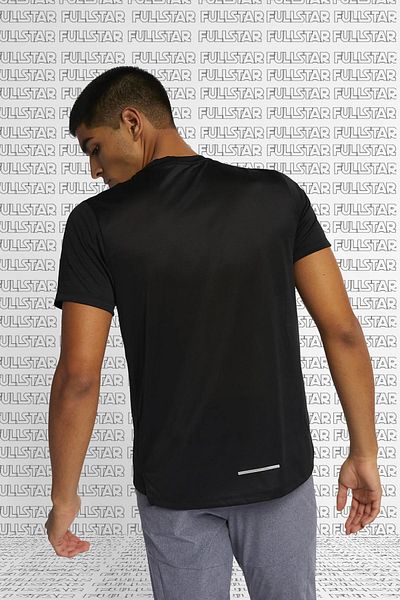 Nike Miler Dri Fit Running Tee Μαύρο αντανακλαστικό μπλουζάκι προπόνησης τρεξίματος μαύρο