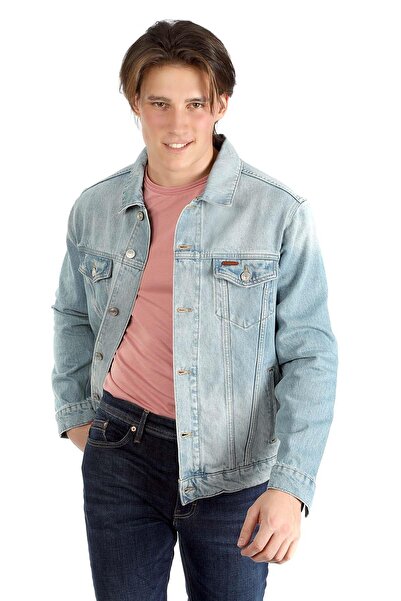 Lee Cooper Puebla Erkek %100 Pamuk Jean Ceket Caesar Blue Light
