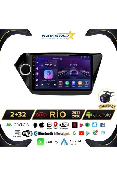 Navistar Kia Rio 2011-2016 Model 2 64gb Android 13 Kablosuz Carplay Navigasyo...