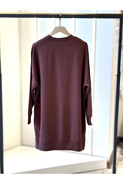 Puane Düz Model Kahve Sweatshirt 30644