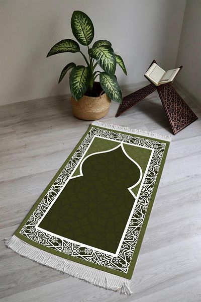Doruklar Home Collection Digital Printing Non-Slip Base Washable Tufted Prayer Rug