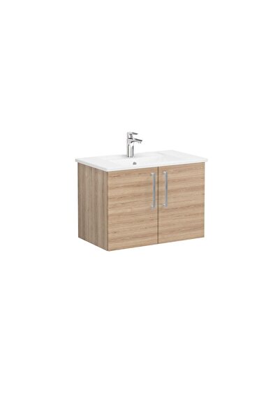 VitrA Root Flat Kapaklı Lavabo Dolabı 80 cm Doğal Meşe 66386