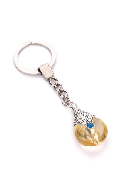 TESBİHKENTİ Κίτρινο διαφανές στρογγυλό μπρελόκ