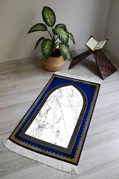 Doruklar Home Collection Digital Printing Non-Slip Base Washable Tufted Prayer Rug