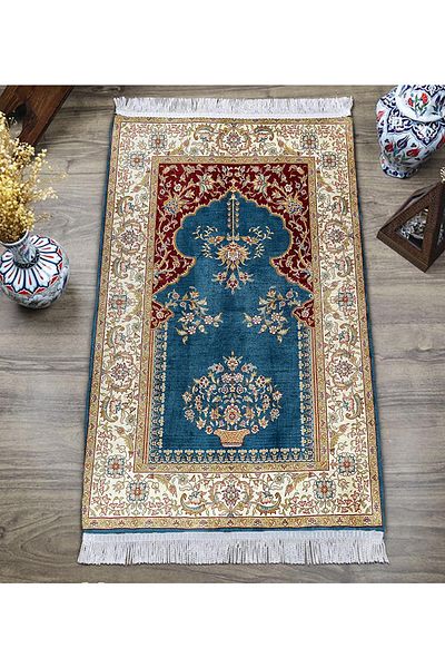 Doruklar Home Collection Digital Printing Non-Slip Base Washable Tufted Prayer Rug