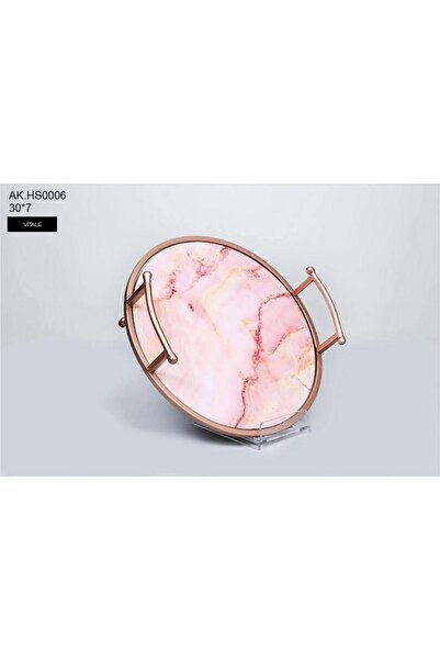 Vitale Mermer Desenli Dekoratif Tepsi AK.HS0006