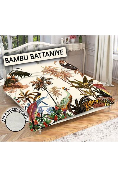 Doruklar Home Collection Decorative Modern Patterned 100% Bamboo Fabric Blanket