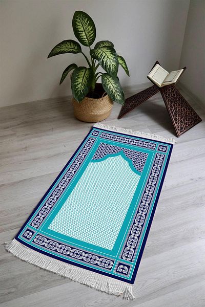 Doruklar Home Collection Digital Printing Non-Slip Base Washable Tufted Prayer Rug