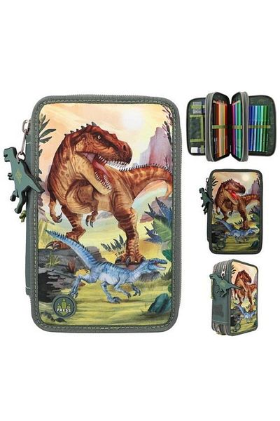 Top Model Dino 3 Layer Illuminated Full Pencil Case