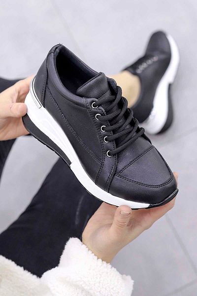 Mamito Ayakkabı Αθλητικά παπούτσια Hira Black White Wedge