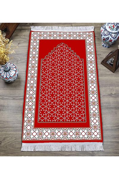 Doruklar Home Collection Digital Printing Non-Slip Base Washable Tufted Prayer Rug