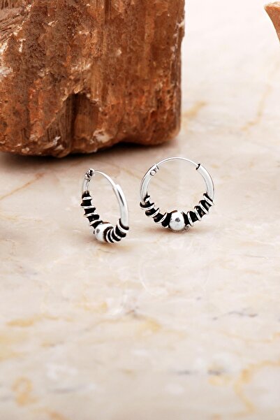 Sümer Telkari 14 Mm Toplu Elişi Gümüş Halka Küpe 7061