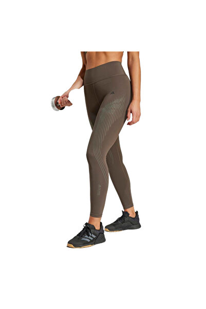 adidas Colanți de antrenament verzi pentru femei Opt Power L IX0228