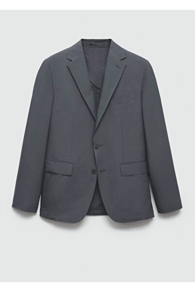 MANGO Man Slim fit keten karışımlı blazer ceket
