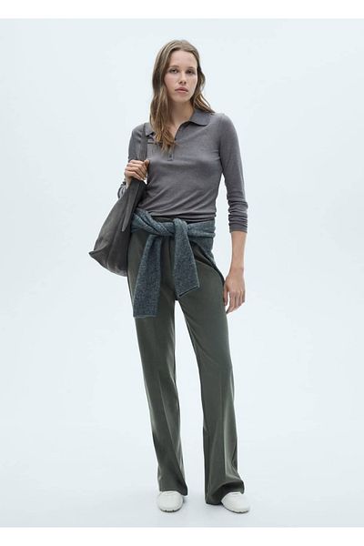 MANGO Woman Polo shirt with buttoned collar