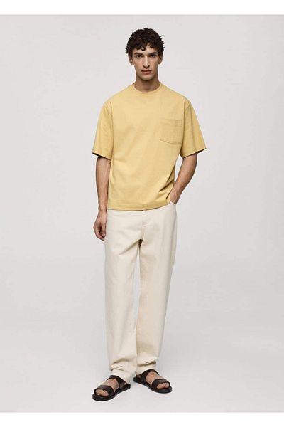 MANGO Man 100% cotton pocket T-shirt