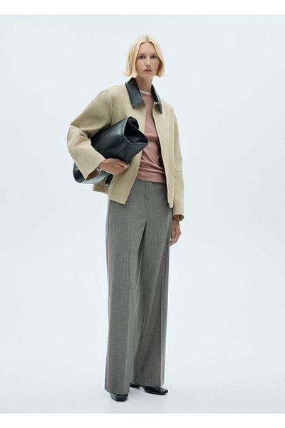 MANGO Woman Tricou tricotat cu nervuri