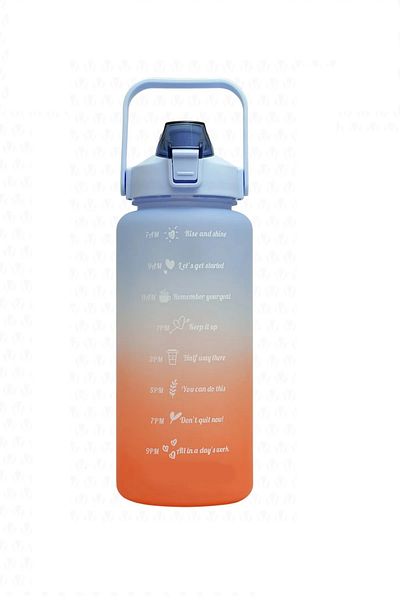 libescarf Orange Luxury Water Bottle - Leak Proof, Odor Resistant Sports Motivation Water Bottle with Straw