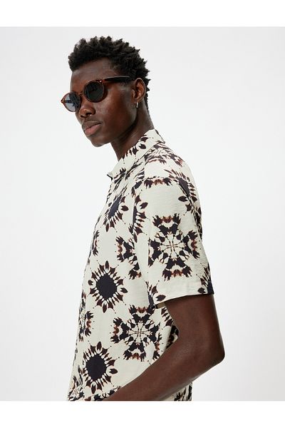 Koton Short Sleeve Shirt Patterned Buttoned Viscose