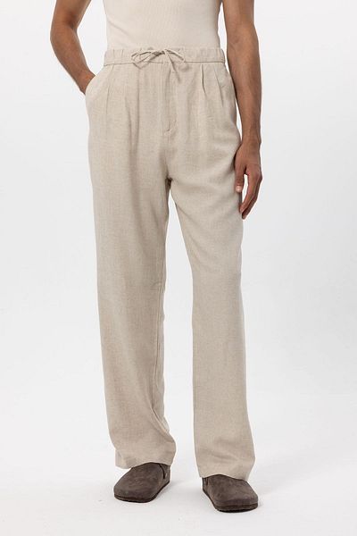 Antioch Stone Waist Tied Linen Blended Baggy Men's Trousers