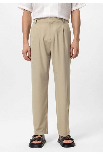 Antioch Beige High Waist Baggy Men's Pants