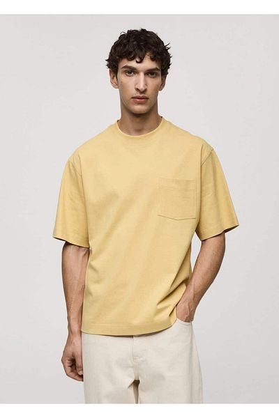 MANGO Man 100% cotton pocket T-shirt