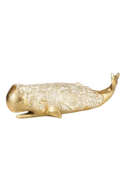 Vitale Whale Gold Işlemeli Balina Biblo 40 Cm Ak.ıd0114
