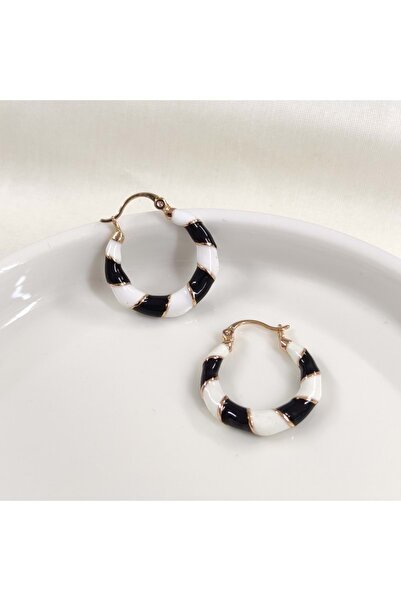 Güler Yüzlü Silver XUPING 17 ملم حلق أسود مطلي بالمينا - وردي