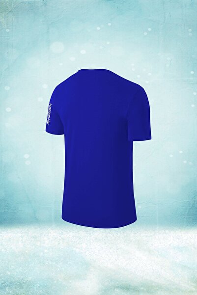 POSEIDON STORM Plus Size Men's Blue Dri-Fit Fabric Fit Round Neck T-Shirt (4XL- 10XL)