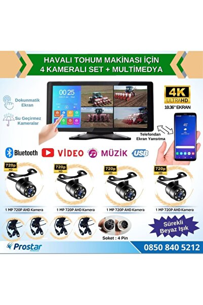 Navistar Mibzer Için 10.36" Dokunmatik Ekranlı 4 Kameralı Ahd 720p Beyaz Işık...