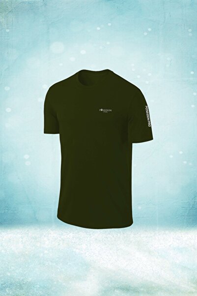 POSEIDON STORM Oversized Men's Khaki Dri-Fit Fabric Comfortable Short Sleeve T-Shirt for Walking (4XL- 10XL)