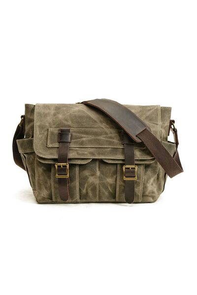 Diwu Πράσινη ρετρό πάνινη τσάντα Messenger - Αδιάβροχη και κερωμένη