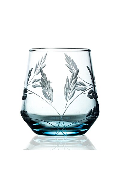 DECOCIA Kazaan 6 Adet Mavi Kahve Yanı Su Bardağı Sürgün Desenli