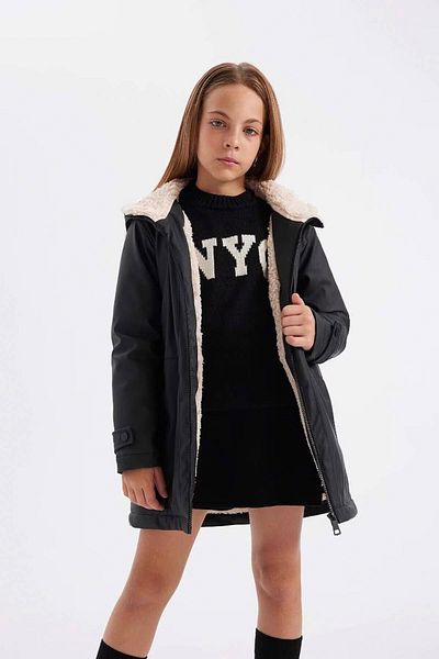 DeFacto Girl's Water Repellent Hooded Raincoat - C5229A824Au