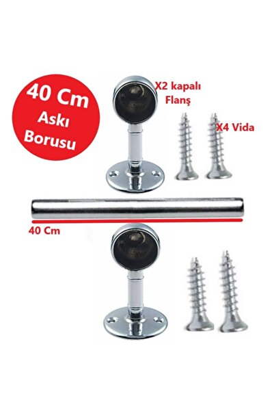 Adilon Dolap Içi 40 cm yuvarlak Elbise Askı Borusu, Tavan Askı Aparatı