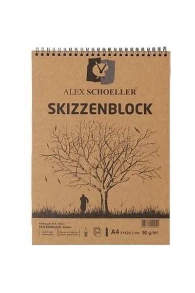 Alex Schoeller Spiralli Kraft 25x35cm 90gr 30yp Eskiz Defteri / Alx.1022