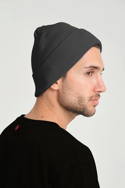 robanu Unisex Smoked Knitted Basic Beanie
