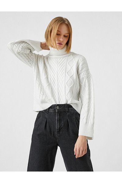 Koton Turtleneck Knitted Detailed Sweater