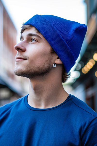 SadeRenk Men's Blue Beret