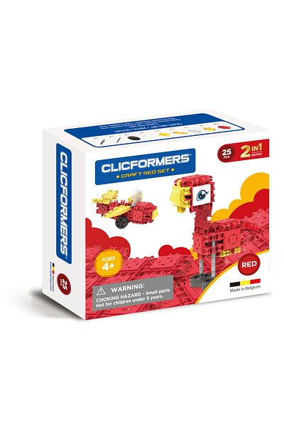 CLICFORMERS مجموعة الحرف اليدوية الحمراء - 25 قطعة