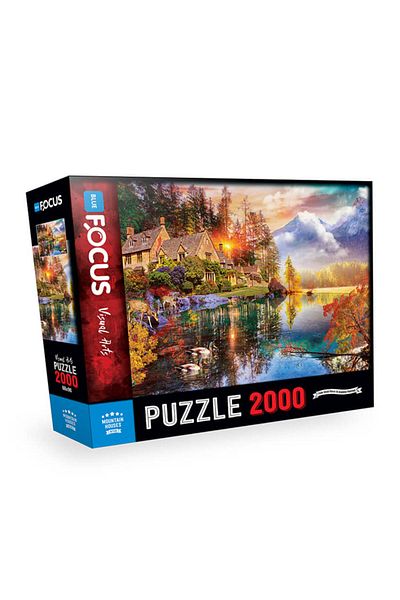 Blue Focus 2000 Piece Puzzle - Mountain Houses
