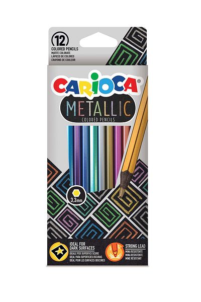 CARIOCA Set of 12 Metallic Dry Paints