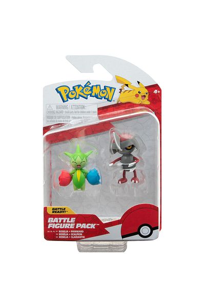 Pokemon - Set of 2 Action Figures, (PAWNIARD & ROSELIA) S15