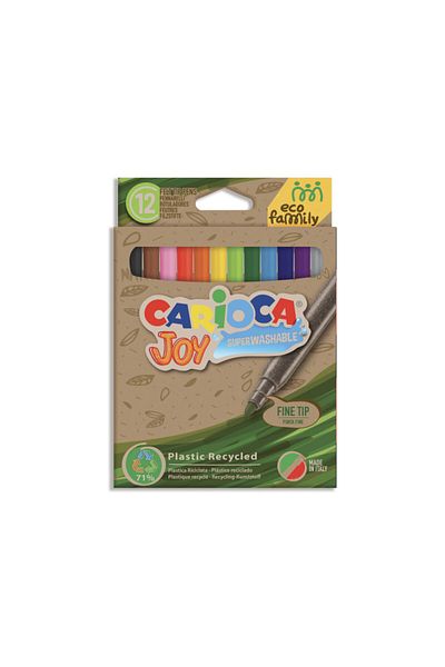 CARIOCA Creioane colorate cu vârf lavabil Ecofamily Joy, pachet de 12