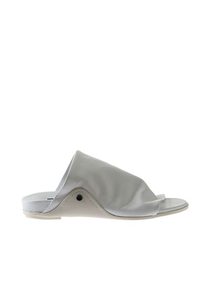 Bueno Shoes Papuci plati din piele albă pentru femei - 01wu7602