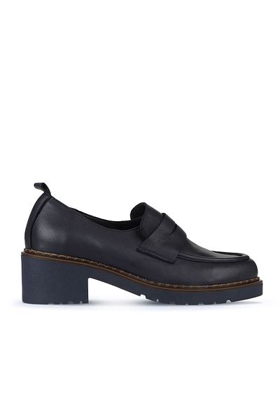 Bueno Shoes Дамски тъмносини кожени обувки на висок ток 01wz4404